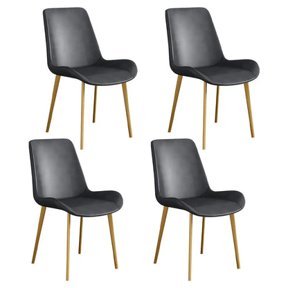 Chaise de salle à manger Parsons sans accoudoirs, revêtue de cuir et inclinée