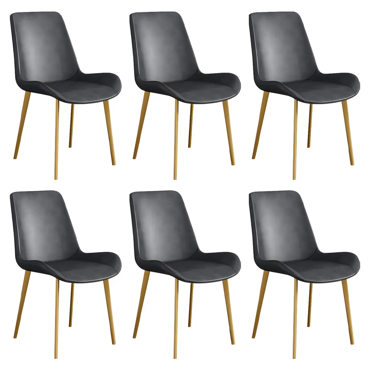 Chaise de salle à manger Parsons sans accoudoirs, revêtue de cuir et inclinée