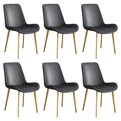 Chaise de salle à manger Parsons sans accoudoirs, revêtue de cuir et inclinée