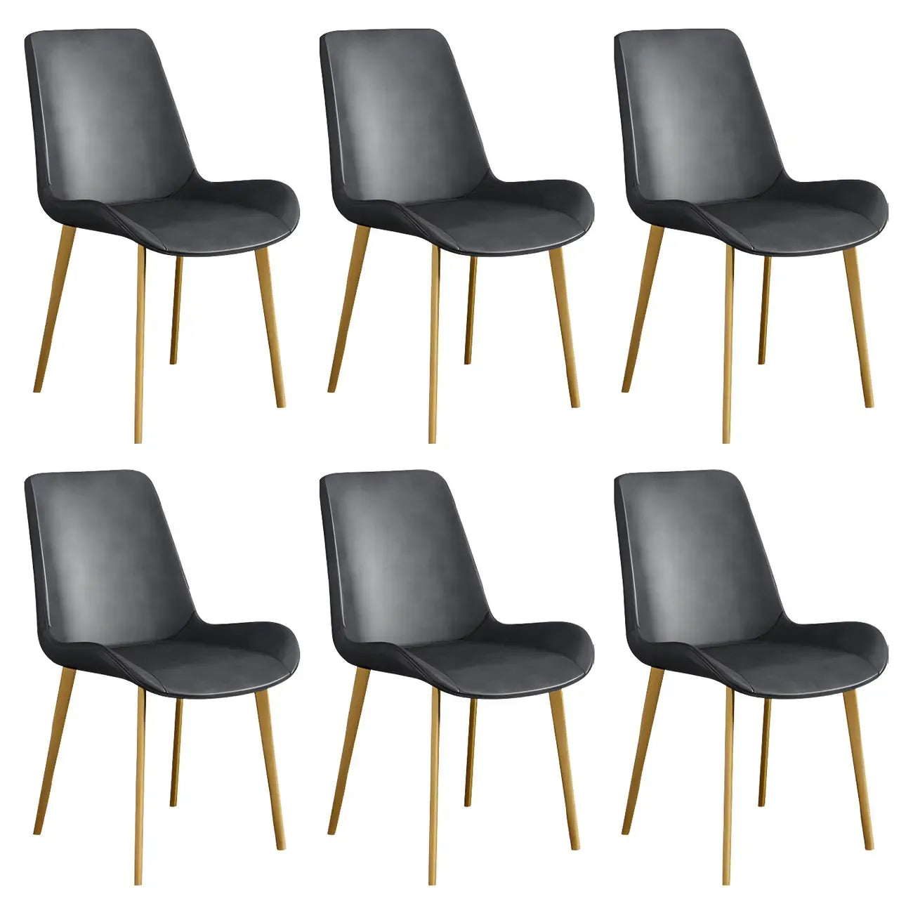 Chaise de salle à manger Parsons sans accoudoirs, revêtue de cuir et inclinée