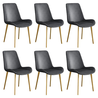 Chaise de salle à manger Parsons sans accoudoirs, revêtue de cuir et inclinée