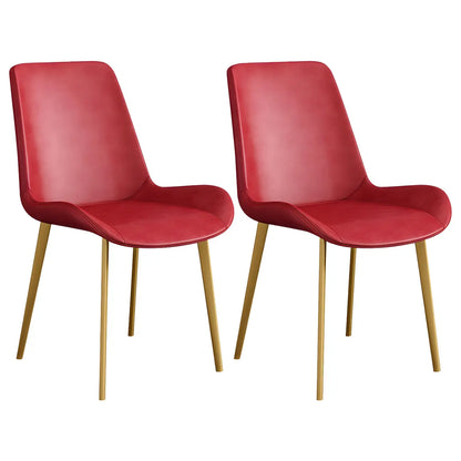 Chaise de salle à manger Parsons sans accoudoirs, revêtue de cuir et inclinée