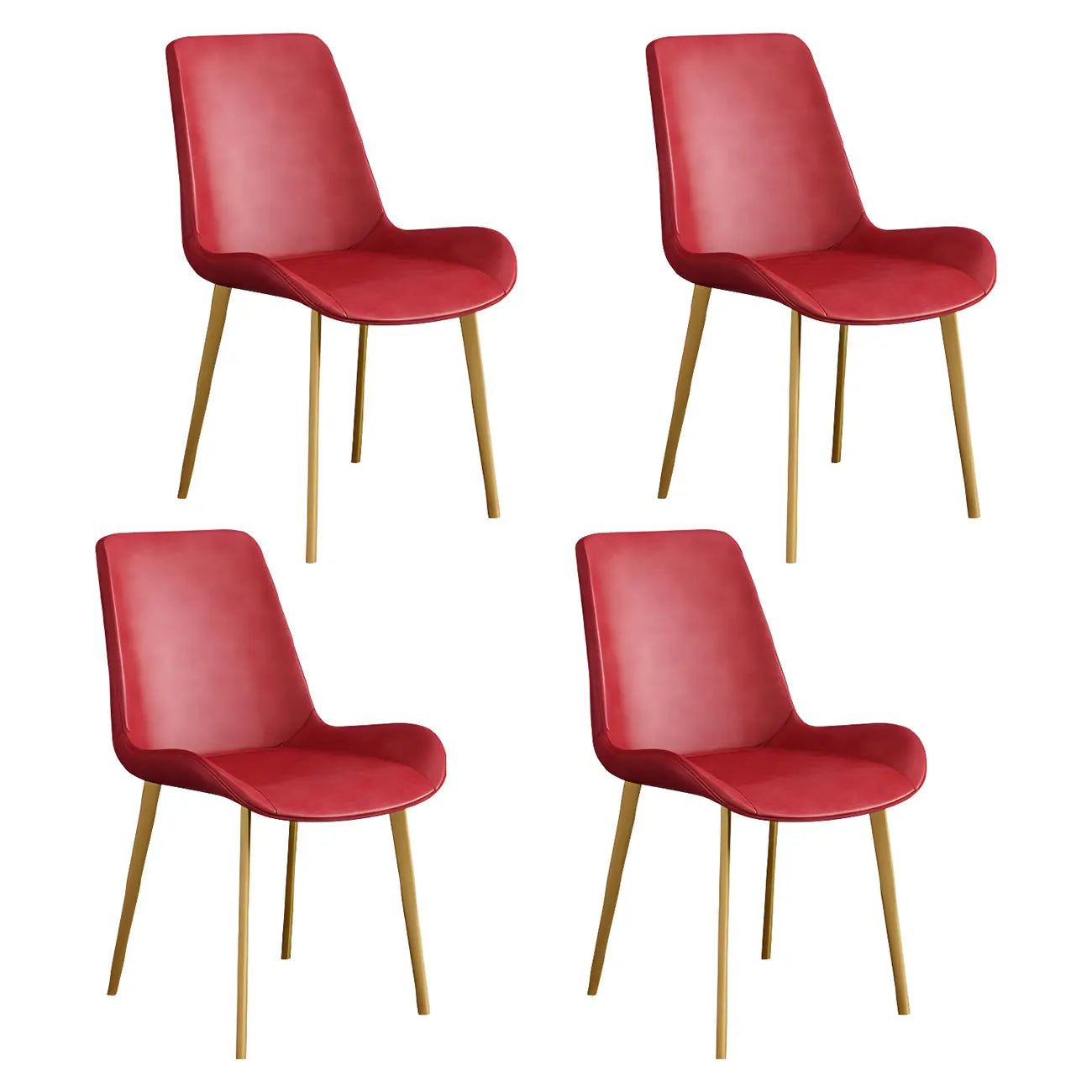 Chaise de salle à manger Parsons sans accoudoirs, revêtue de cuir et inclinée