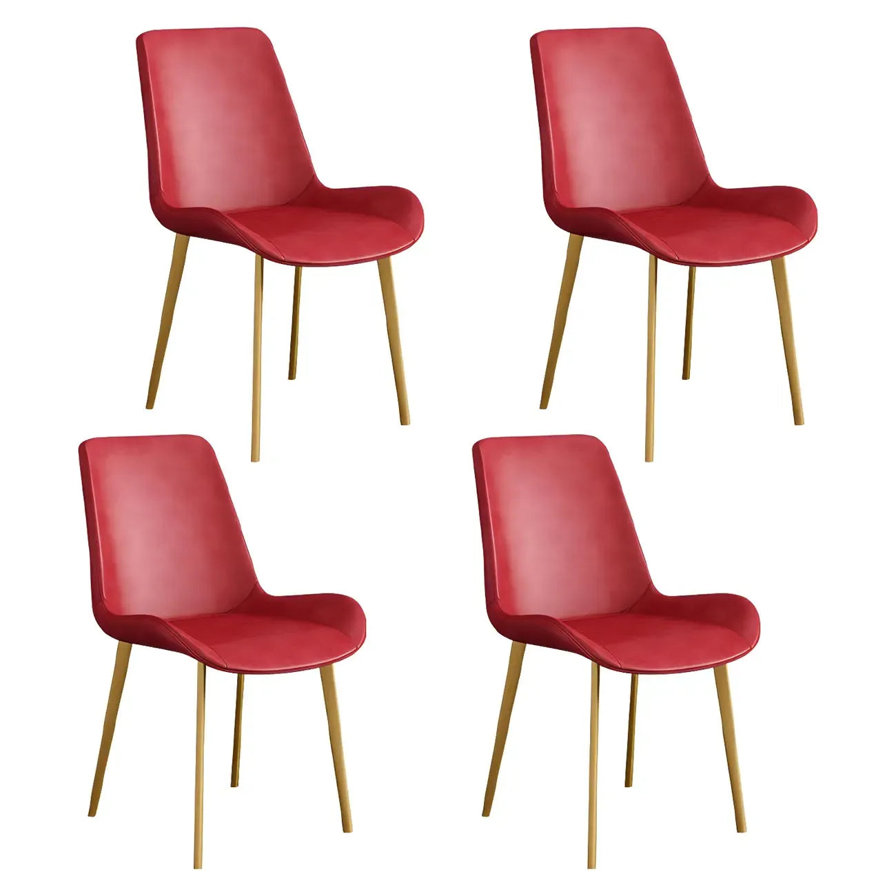 Chaise de salle à manger Parsons sans accoudoirs, revêtue de cuir et inclinée