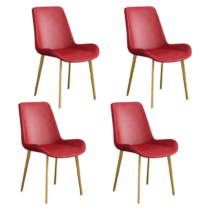 Chaise de salle à manger Parsons sans accoudoirs, revêtue de cuir et inclinée