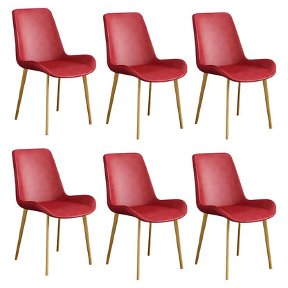 Chaise de salle à manger Parsons sans accoudoirs, revêtue de cuir et inclinée