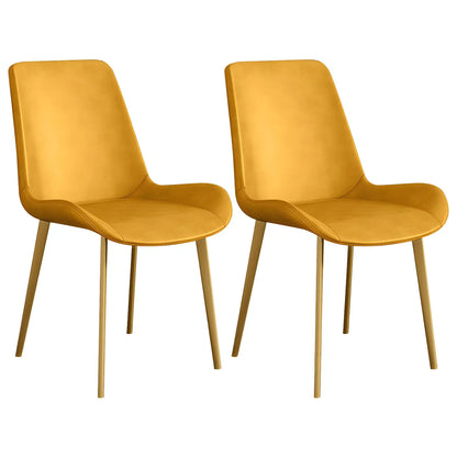 Chaise de salle à manger Parsons sans accoudoirs, revêtue de cuir et inclinée