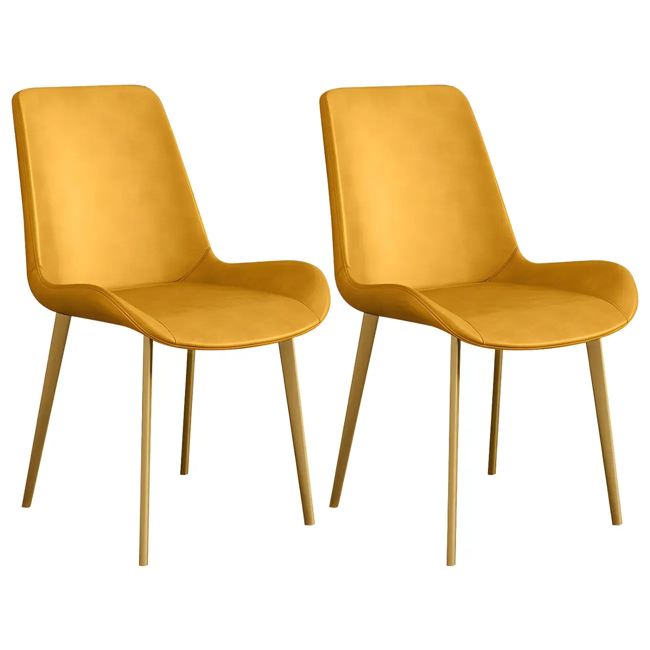 Chaise de salle à manger Parsons sans accoudoirs, revêtue de cuir et inclinée
