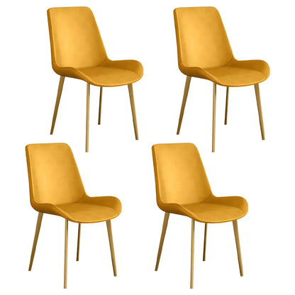 Chaise de salle à manger Parsons sans accoudoirs, revêtue de cuir et inclinée