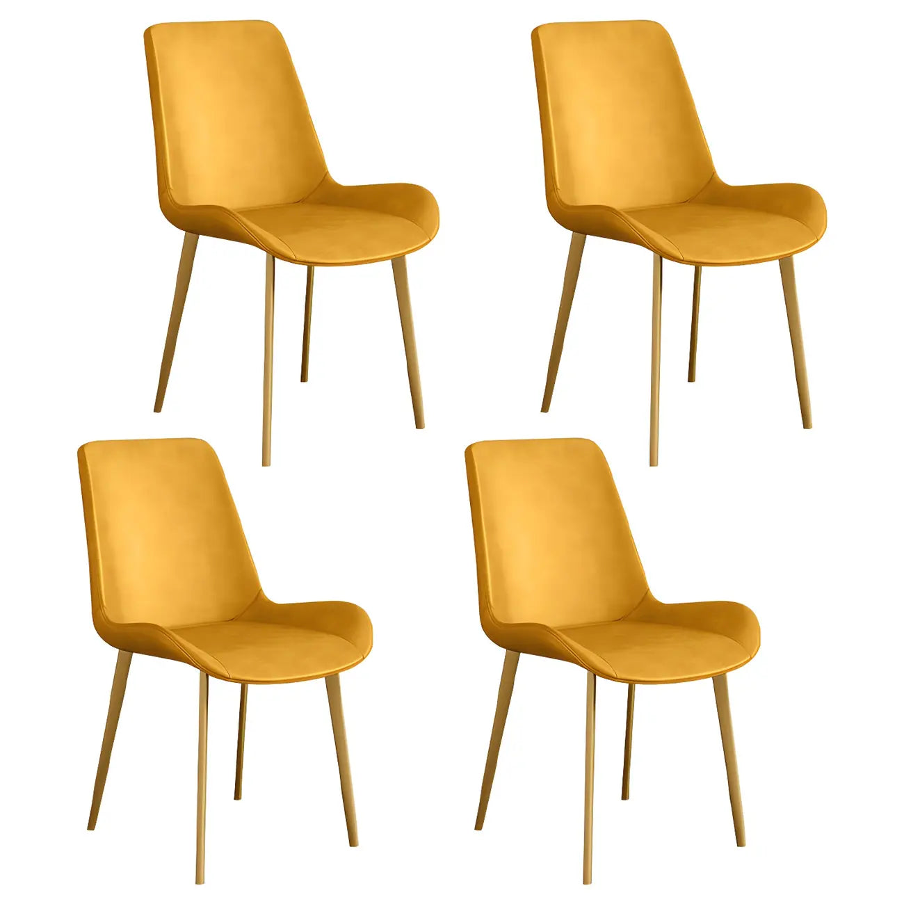 Chaise de salle à manger Parsons sans accoudoirs, revêtue de cuir et inclinée