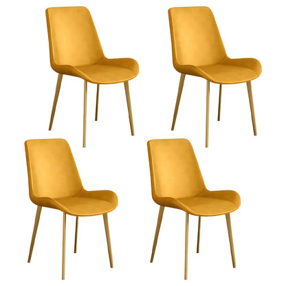 Chaise de salle à manger Parsons sans accoudoirs, revêtue de cuir et inclinée