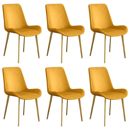 Chaise de salle à manger Parsons sans accoudoirs, revêtue de cuir et inclinée
