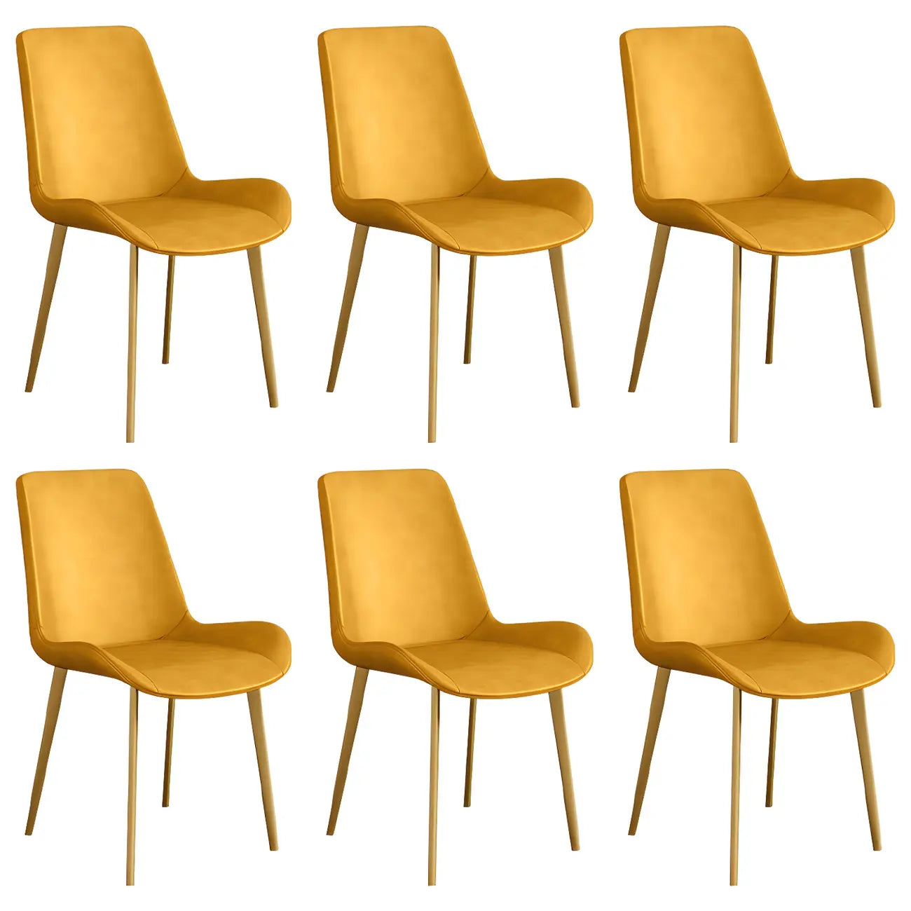 Chaise de salle à manger Parsons sans accoudoirs, revêtue de cuir et inclinée