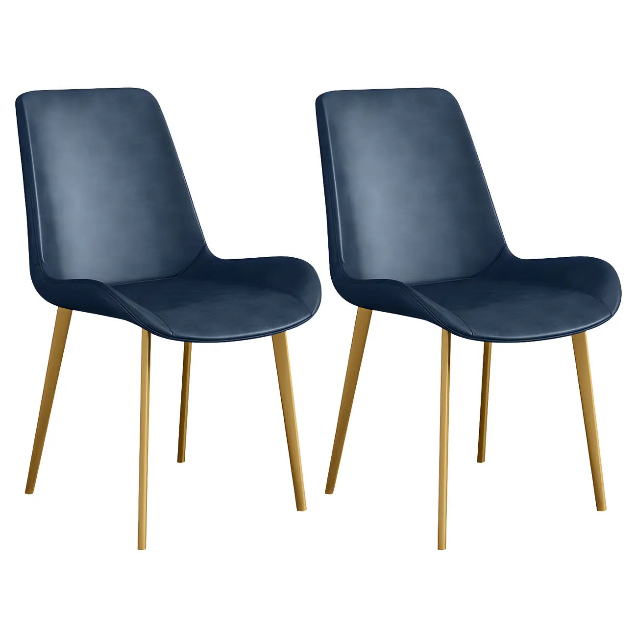Chaise de salle à manger Parsons sans accoudoirs, revêtue de cuir et inclinée