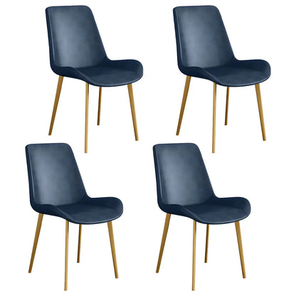 Chaise de salle à manger Parsons sans accoudoirs, revêtue de cuir et inclinée