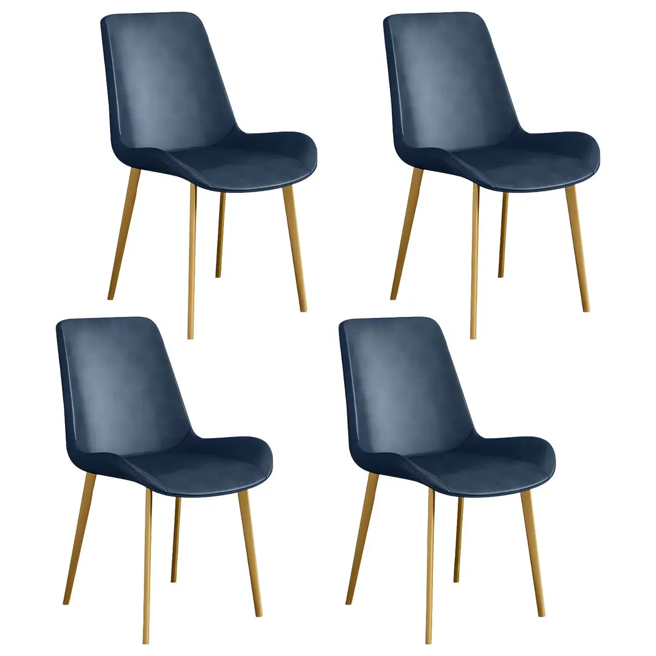 Chaise de salle à manger Parsons sans accoudoirs, revêtue de cuir et inclinée