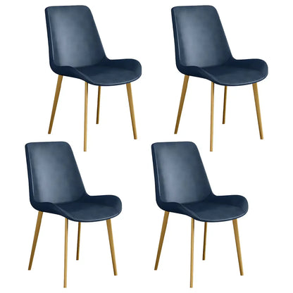 Chaise de salle à manger Parsons sans accoudoirs, revêtue de cuir et inclinée