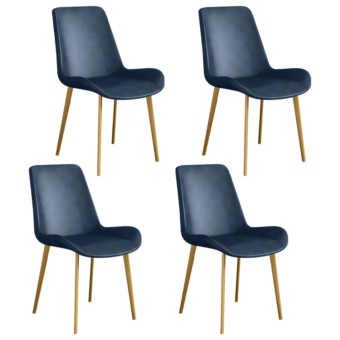 Chaise de salle à manger Parsons sans accoudoirs, revêtue de cuir et inclinée