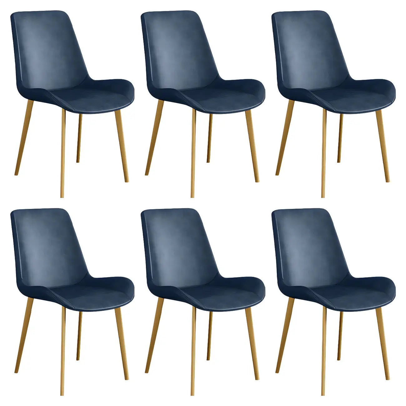 Chaise de salle à manger Parsons sans accoudoirs, revêtue de cuir et inclinée