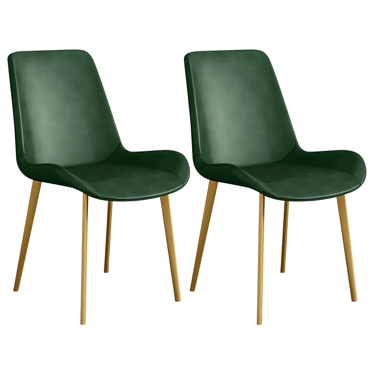 Chaise de salle à manger Parsons sans accoudoirs, revêtue de cuir et inclinée