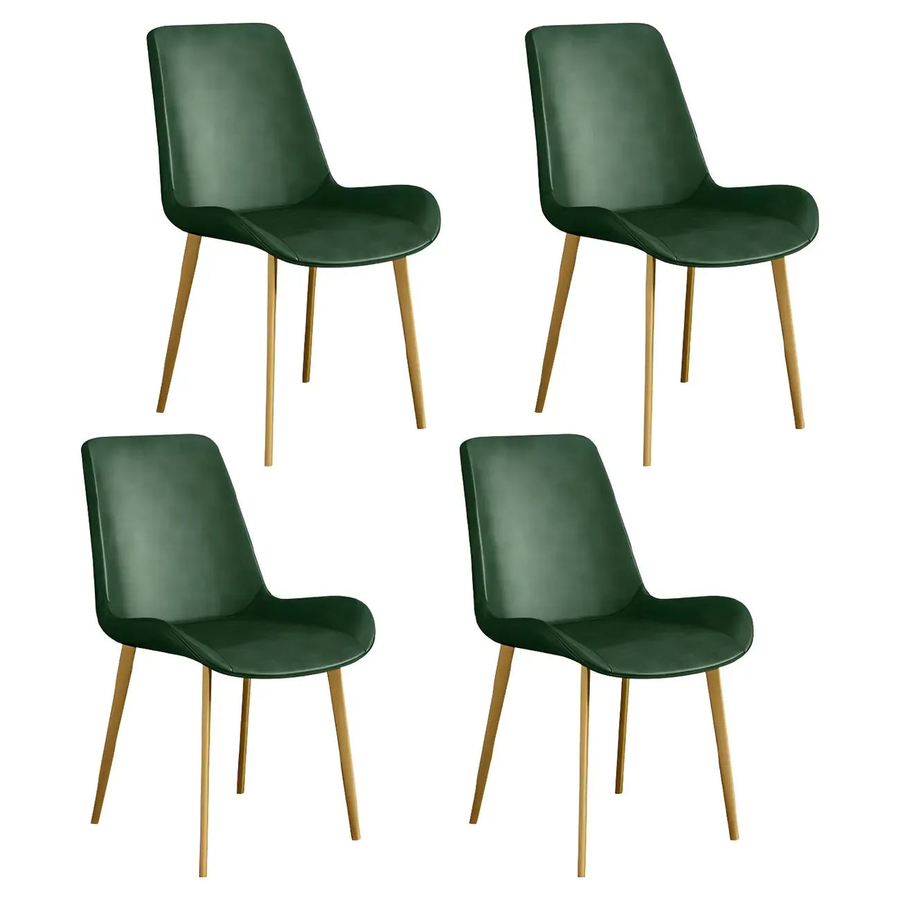Chaise de salle à manger Parsons sans accoudoirs, revêtue de cuir et inclinée