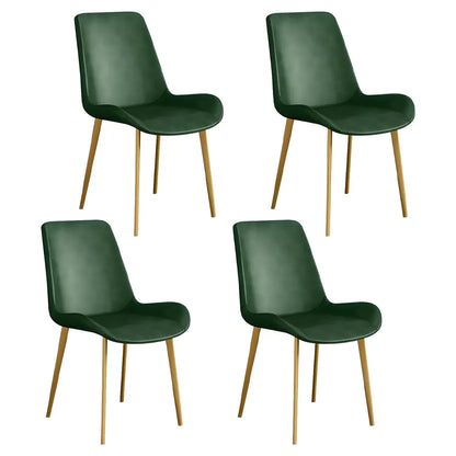 Chaise de salle à manger Parsons sans accoudoirs, revêtue de cuir et inclinée