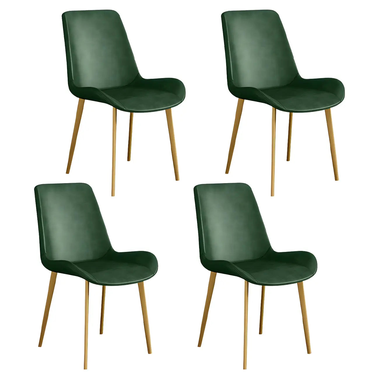 Chaise de salle à manger Parsons sans accoudoirs, revêtue de cuir et inclinée