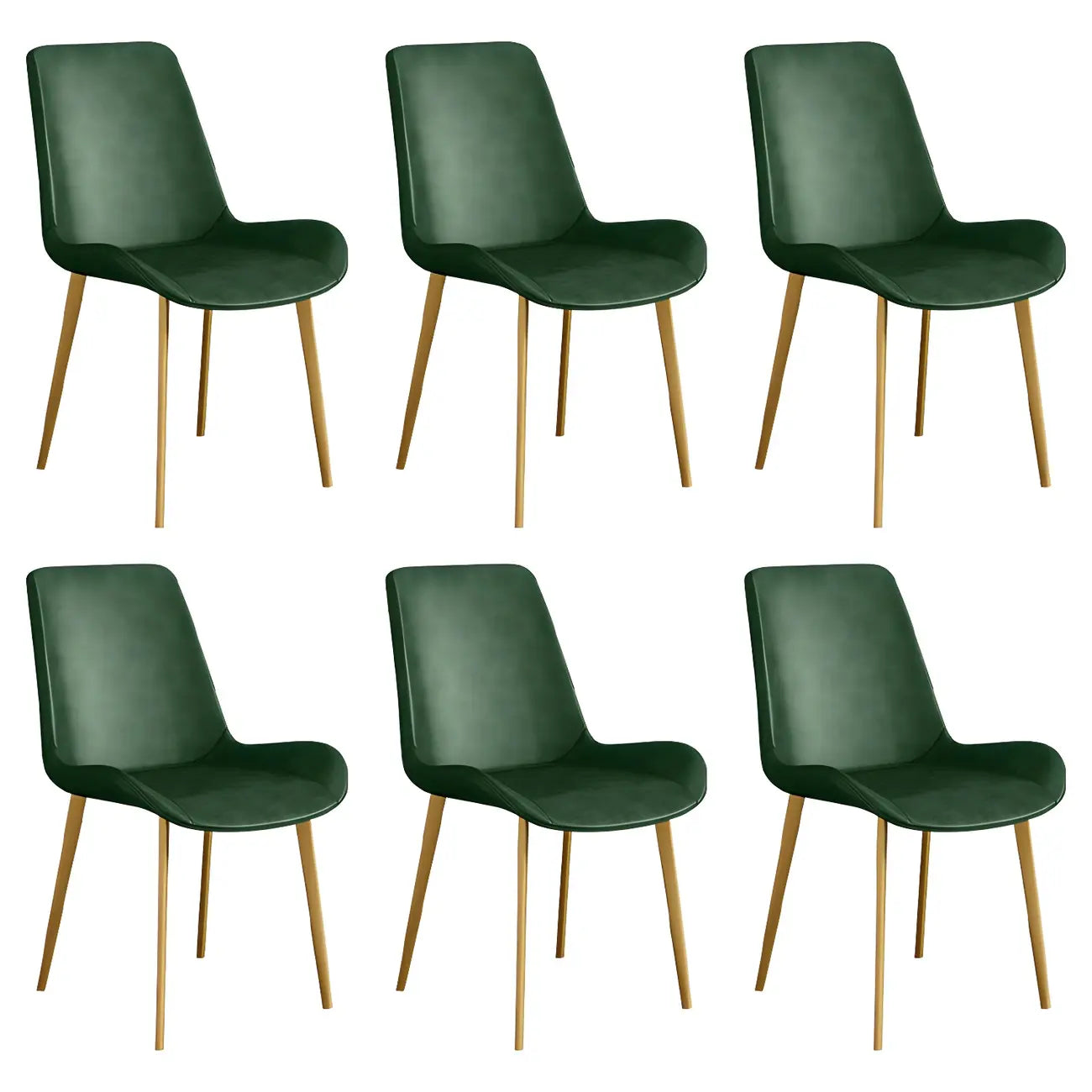 Chaise de salle à manger Parsons sans accoudoirs, revêtue de cuir et inclinée