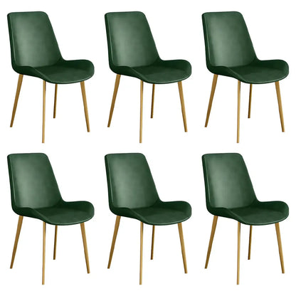 Chaise de salle à manger Parsons sans accoudoirs, revêtue de cuir et inclinée