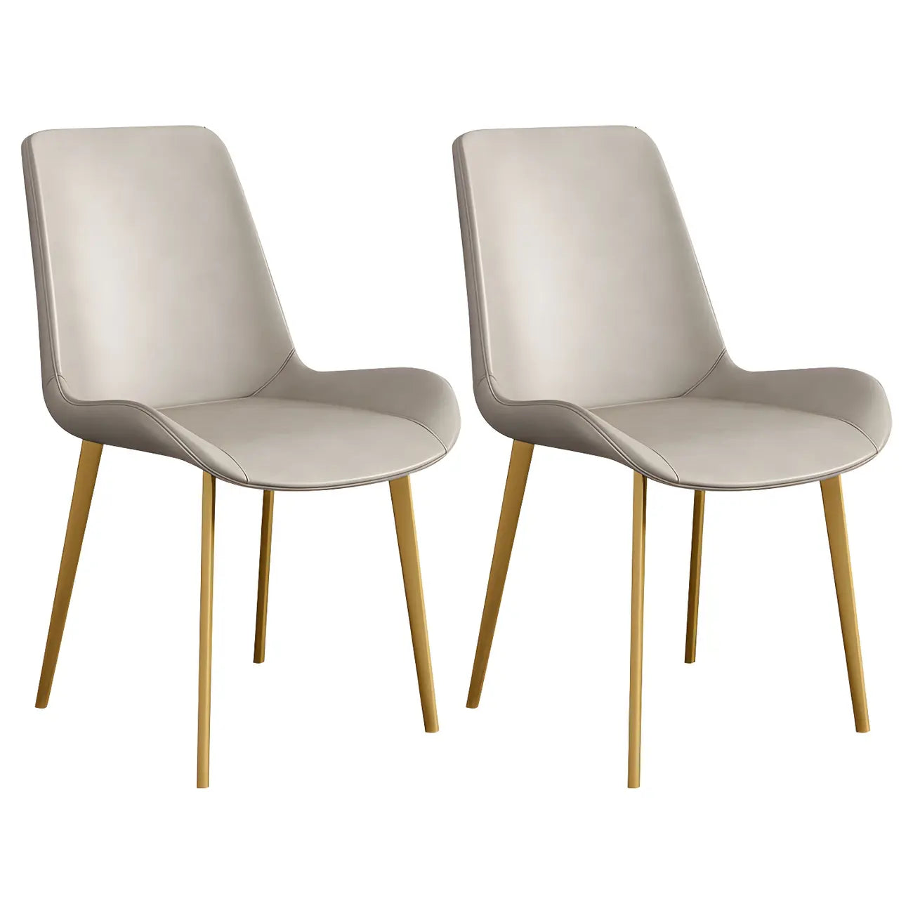 Chaise de salle à manger Parsons sans accoudoirs, revêtue de cuir et inclinée