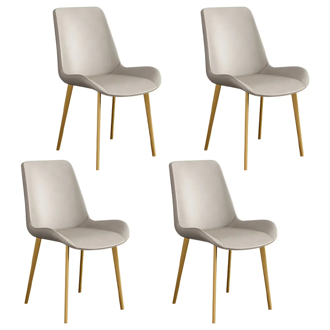 Chaise de salle à manger Parsons sans accoudoirs, revêtue de cuir et inclinée