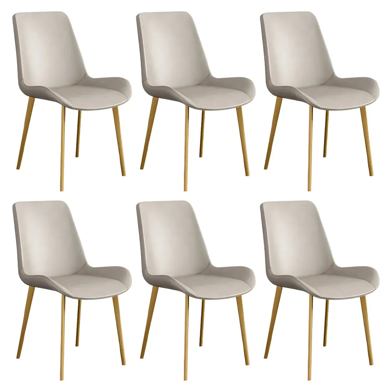 Chaise de salle à manger Parsons sans accoudoirs, revêtue de cuir et inclinée