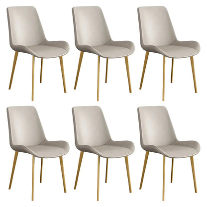 Chaise de salle à manger Parsons sans accoudoirs, revêtue de cuir et inclinée