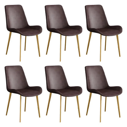 Chaise de salle à manger Parsons sans accoudoirs, revêtue de cuir et inclinée