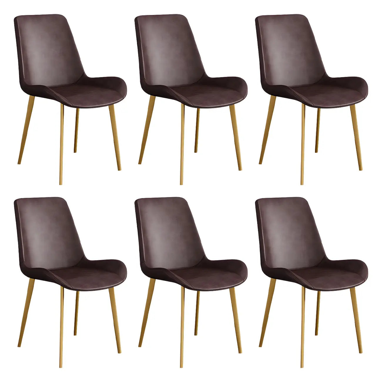 Chaise de salle à manger Parsons sans accoudoirs, revêtue de cuir et inclinée