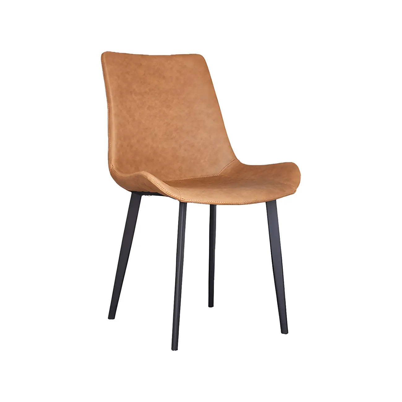 Ensemble de 2 chaises de salle à manger de style industriel moderne avec revêtement en cuir