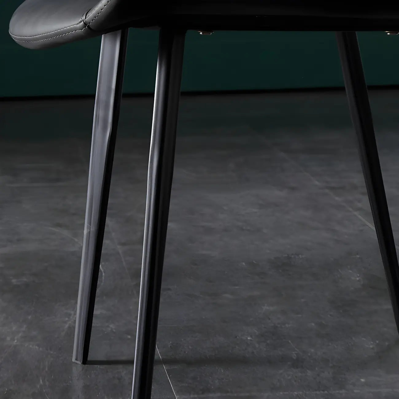 Ensemble de 2 chaises de salle à manger de style industriel moderne avec revêtement en cuir