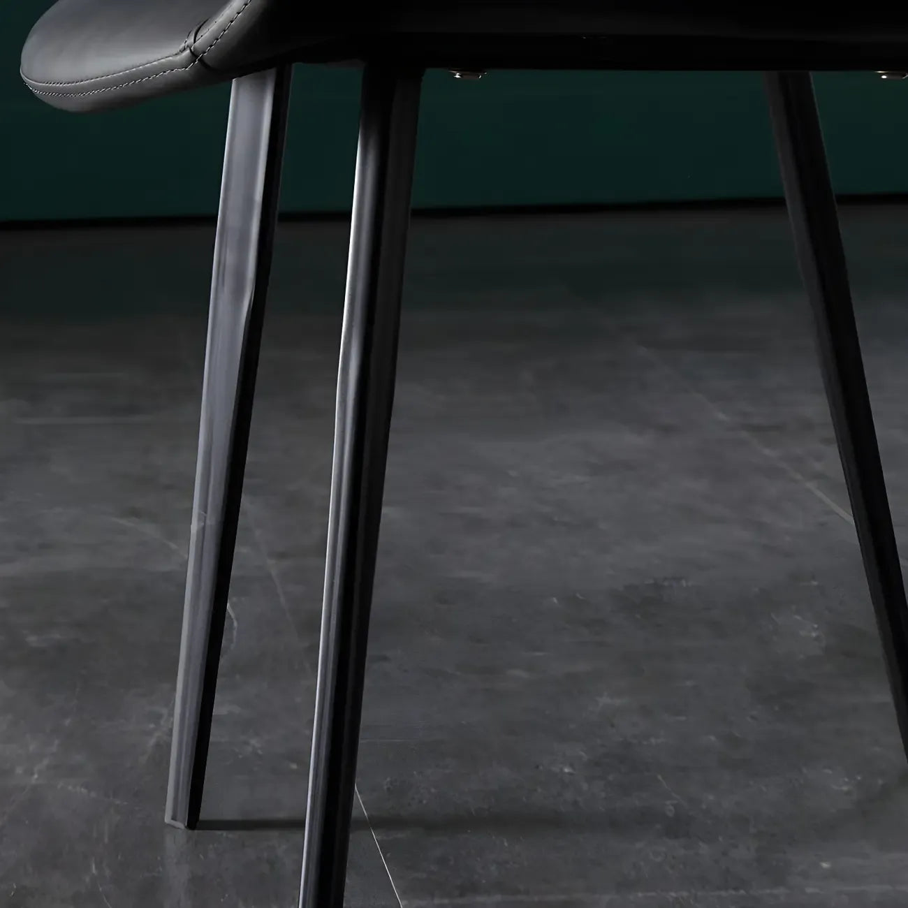 Ensemble de 2 chaises de salle à manger de style industriel moderne avec revêtement en cuir