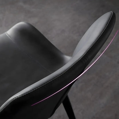 Ensemble de 2 chaises de salle à manger de style industriel moderne avec revêtement en cuir