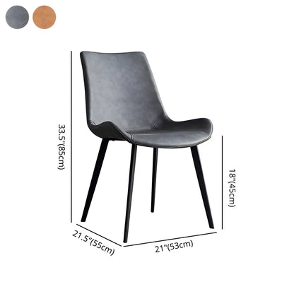 Ensemble de 2 chaises de salle à manger de style industriel moderne avec revêtement en cuir