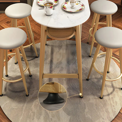 Table haute Glam Stone en métal doré