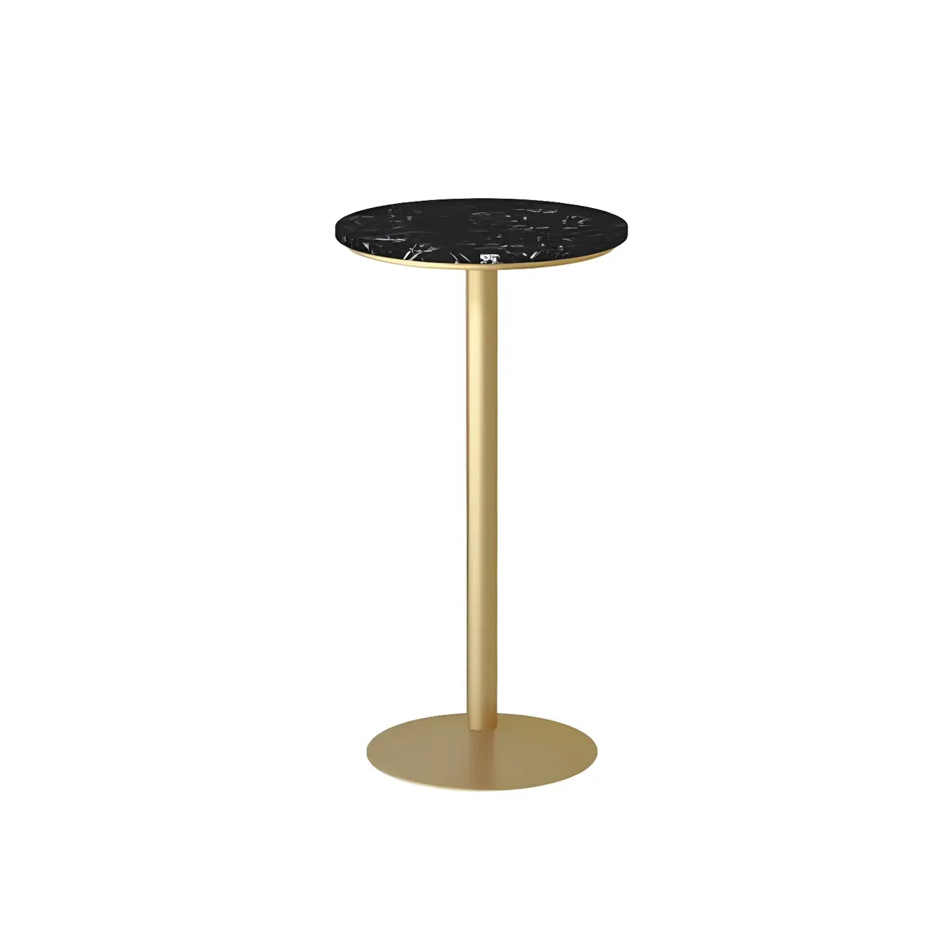 Table de bar élégante en marbre nordique avec piètement en métal doré