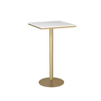 Table de bar élégante en marbre nordique avec piètement en métal doré