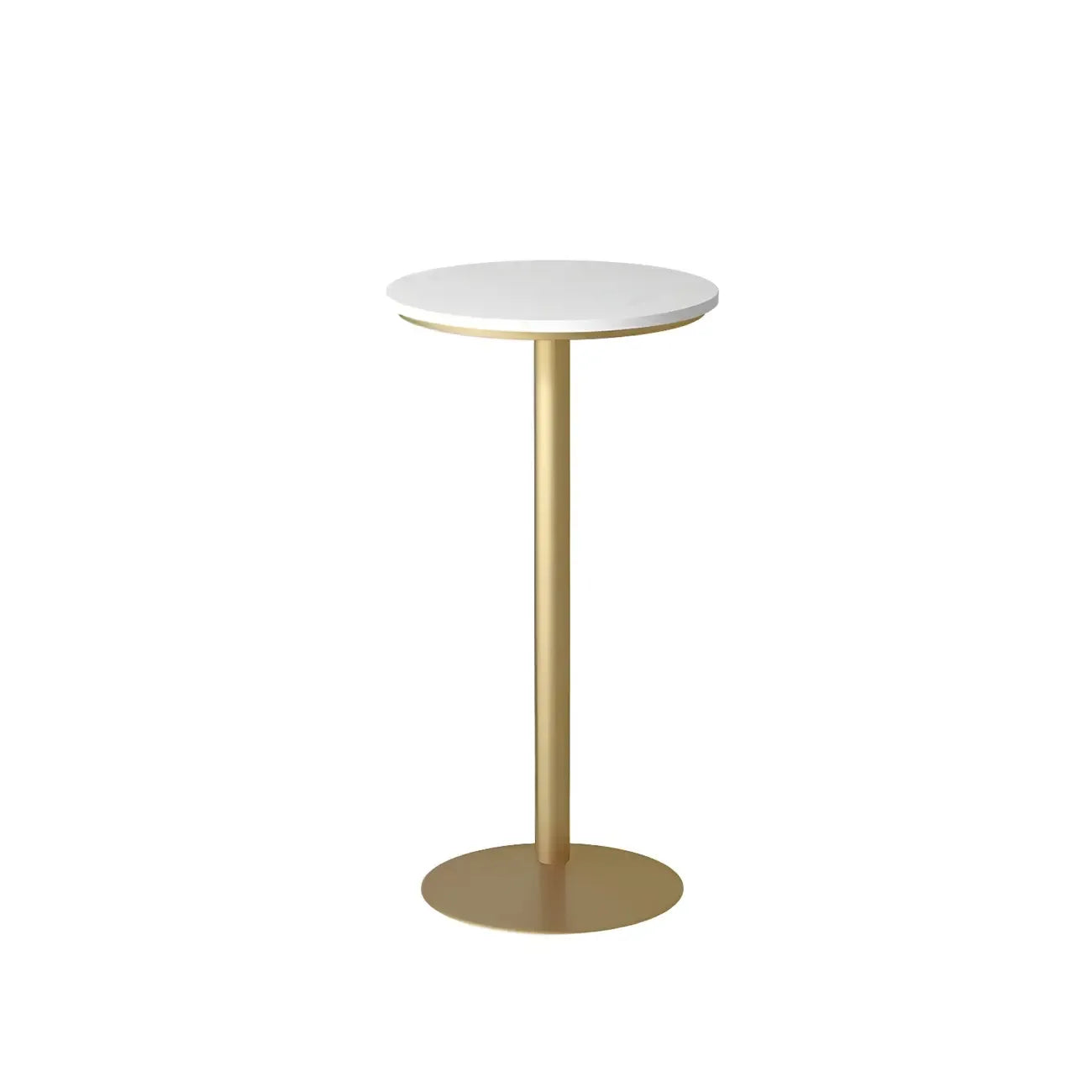 Table de bar élégante en marbre nordique avec piètement en métal doré