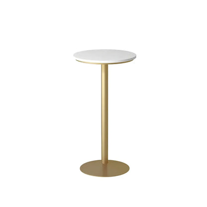 Table de bar élégante en marbre nordique avec piètement en métal doré