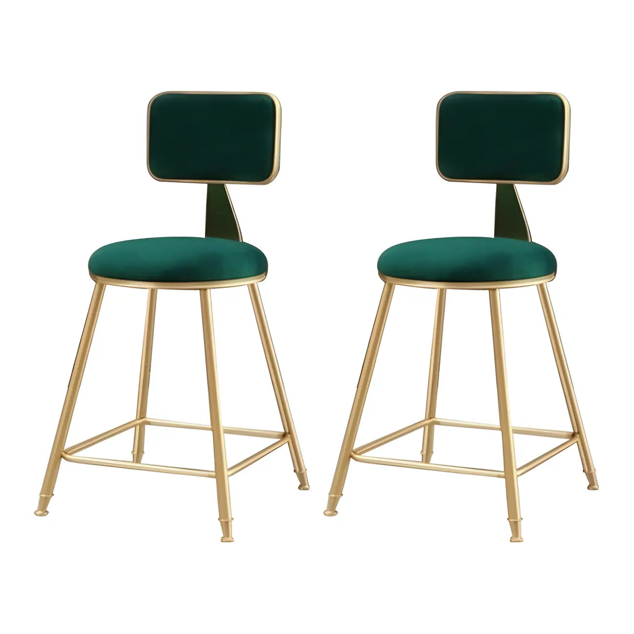 Tabourets de bar ronds recouverts de velours