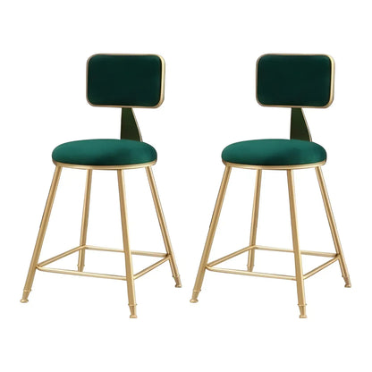 Tabourets de bar ronds recouverts de velours