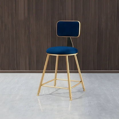 Tabourets de bar ronds recouverts de velours