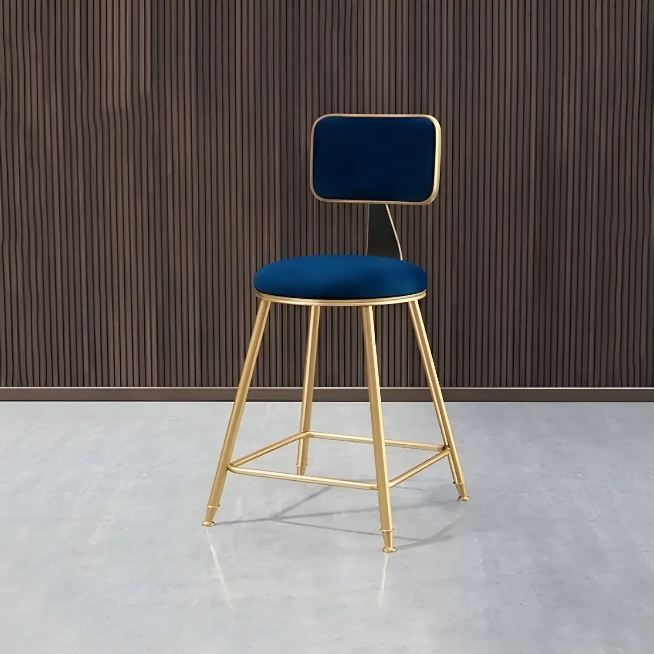 Tabourets de bar ronds recouverts de velours