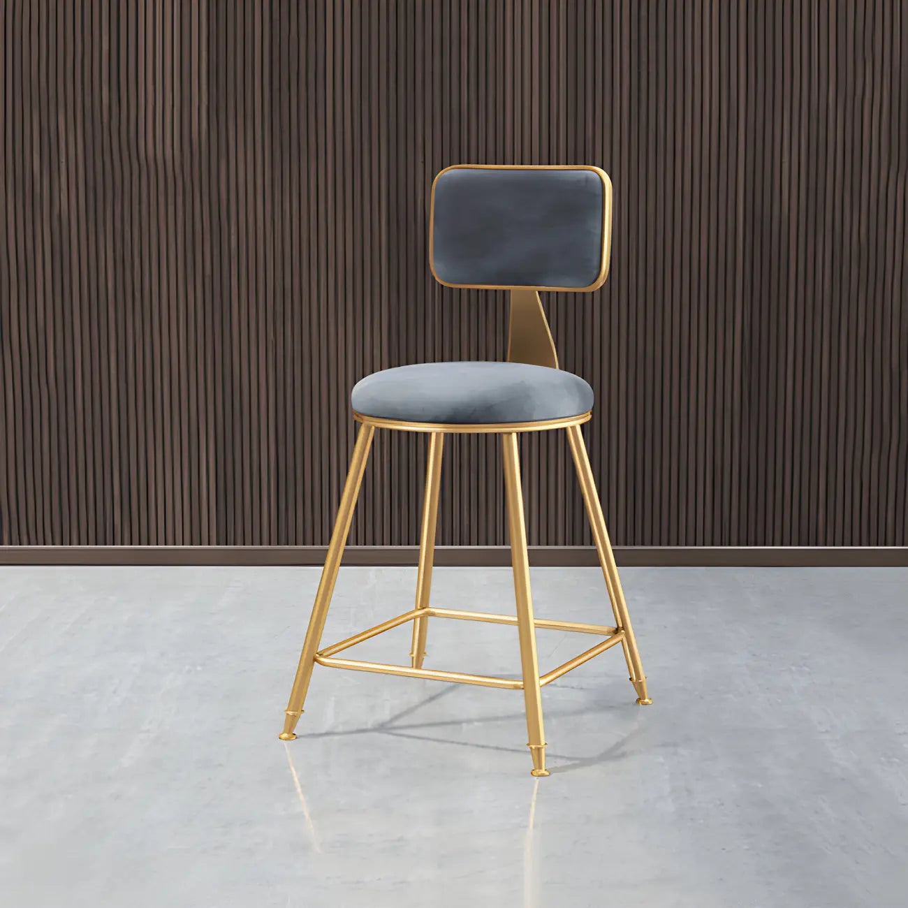 Tabourets de bar ronds recouverts de velours